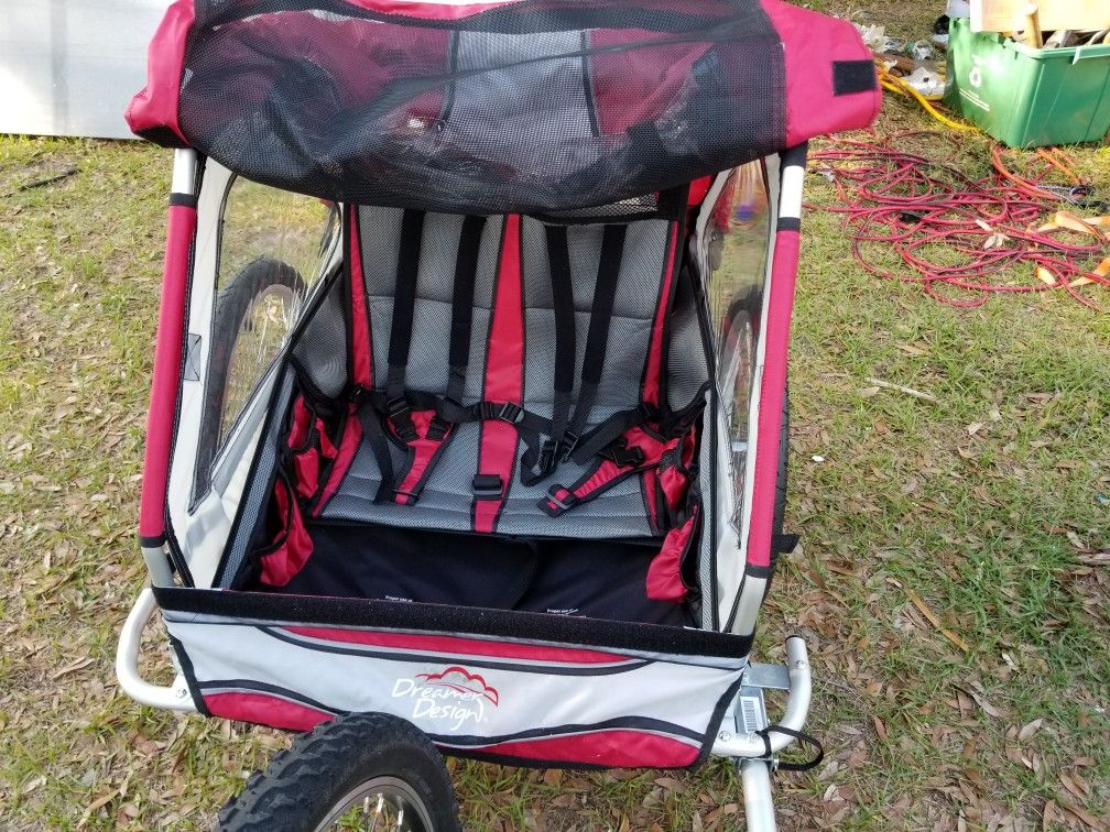 Dreamer design double carrier bike trailer