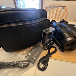 JVC Black Compact VHS Camcorder Model GX-AX7000 with all attachments