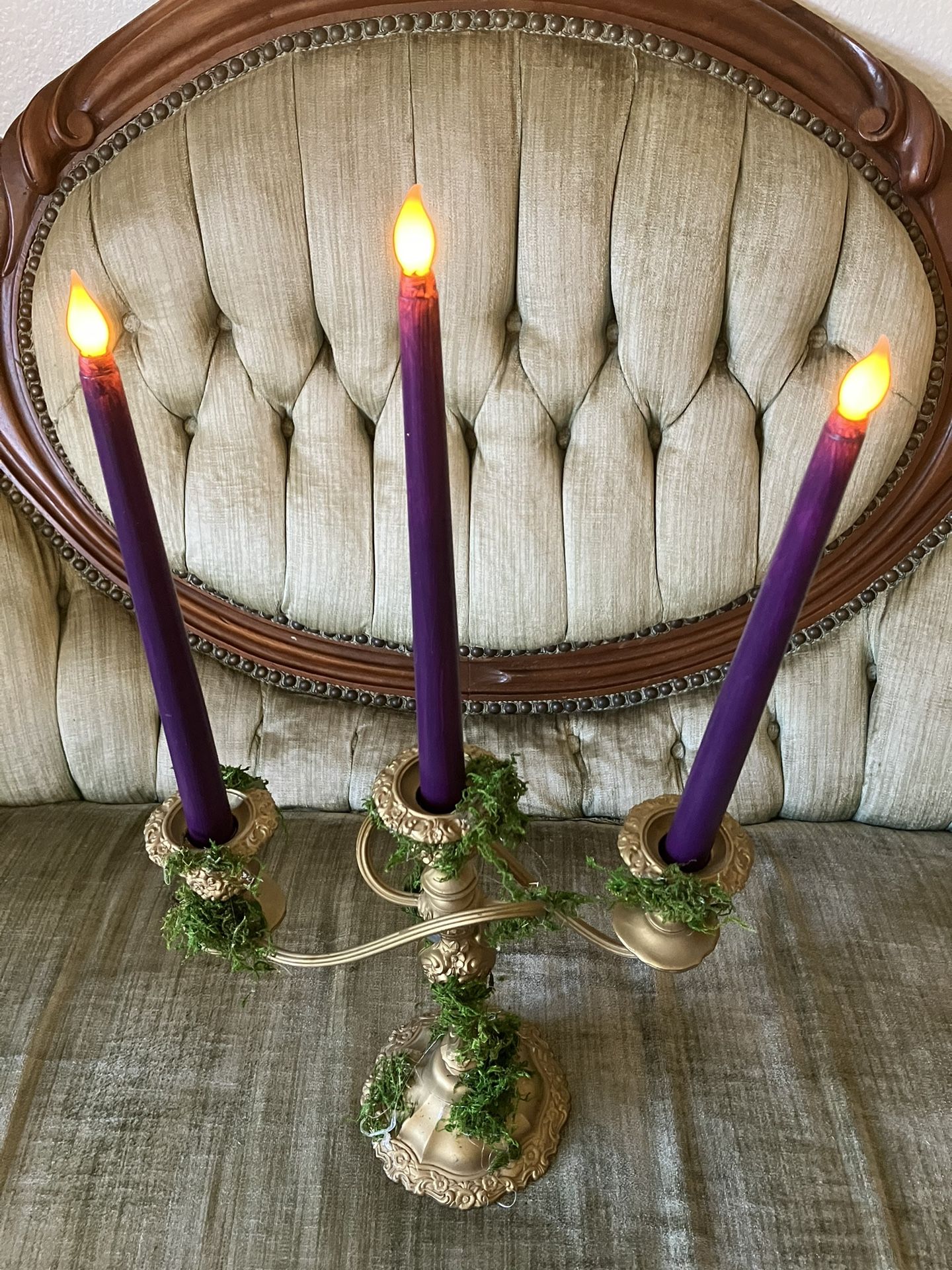 Purple Battery Taper Candles