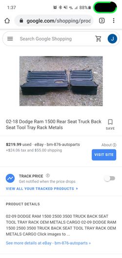 3rd gen Dodge ram back seat tool tray rack metal