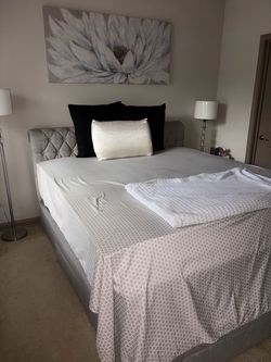 Gray bed Cali king bed