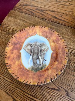 1 LYNN CHASE AFRICAN PORTRAITS ELEPHANT 9 1/4" PLATE