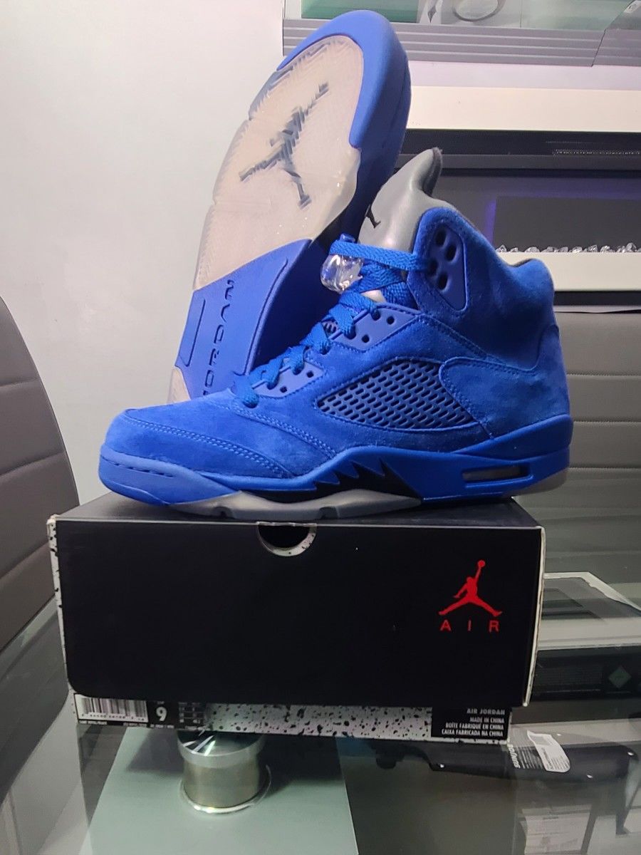 Jordan 5 Retro Blue Suede Size 9 Brand New