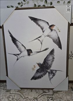 Three Swallows Canvas Wall Art