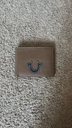 Brown leather true religion wallet
