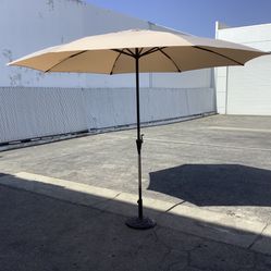 9 Feet Aluminum Market Umbrella With Tilt. Beige ( Base Not Included). Includes Umbrella Cover