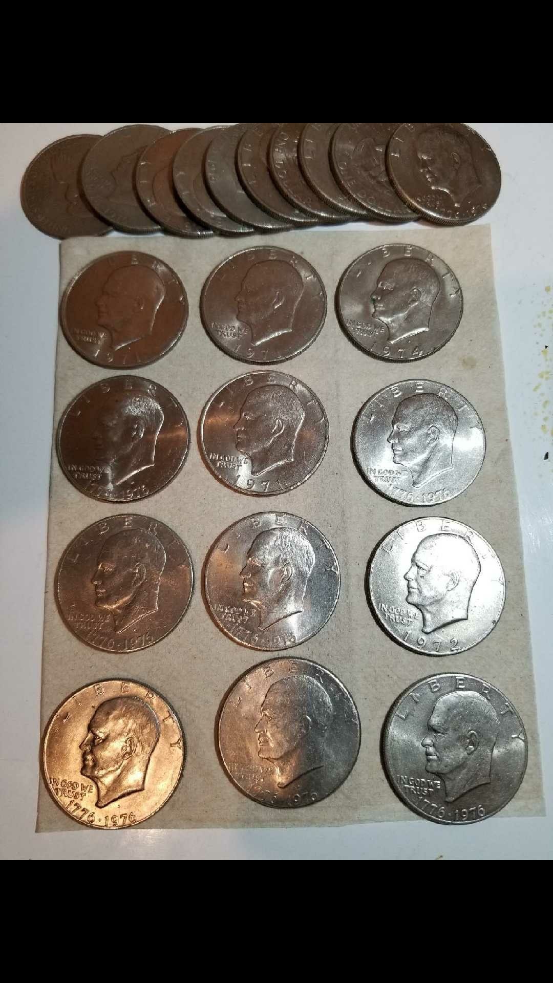 Eisenhower coins 1776-1976 71,72,73,74,76