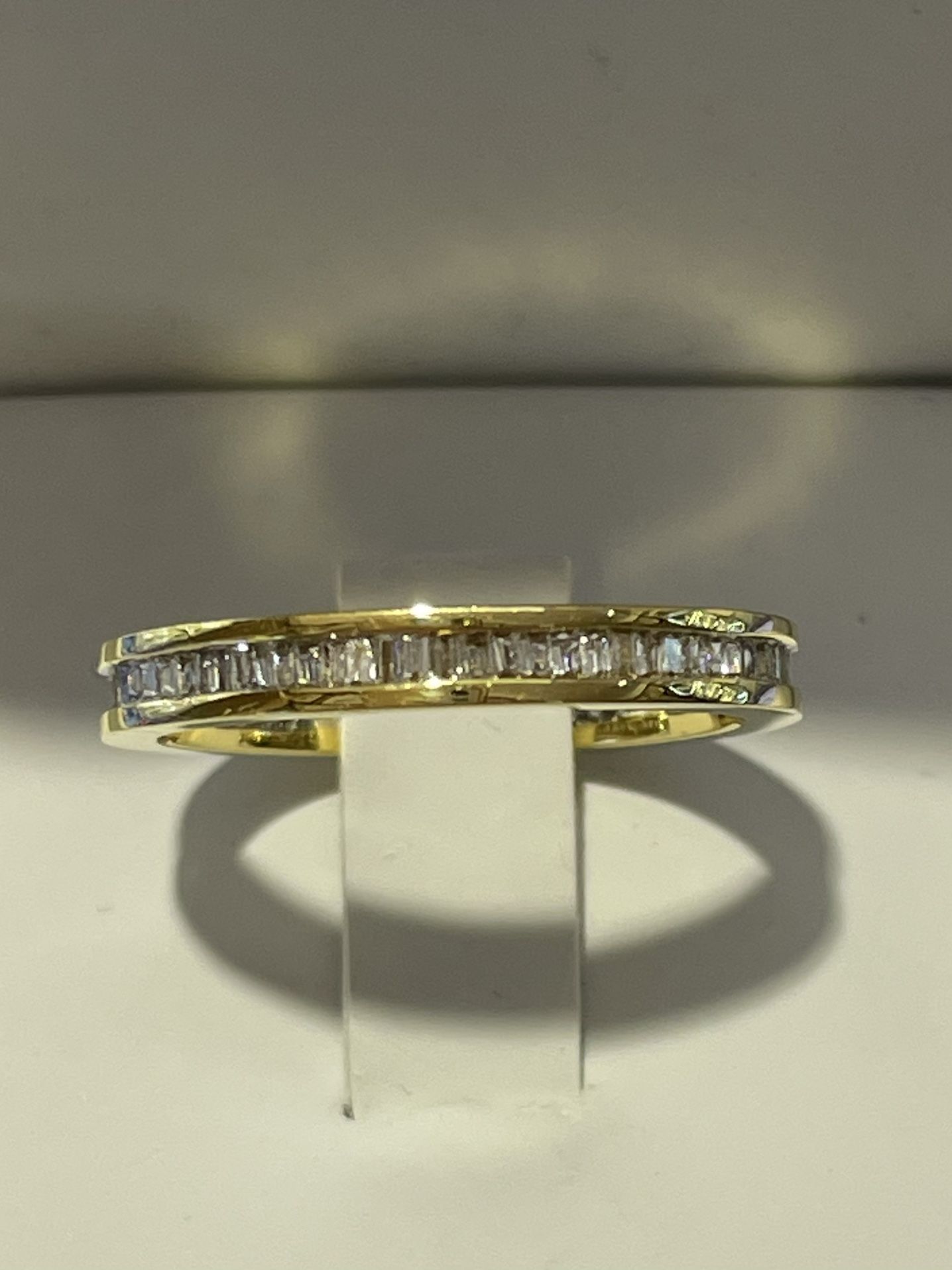 18 K Yellow Gold Baguette Diamond All Around Channel Set Ring Band .75 TCW , Size 6, Handmade NEW