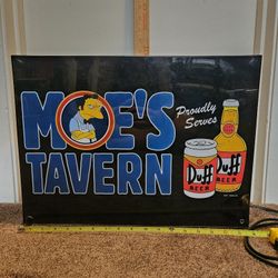 The Simpsons Moe's Tavern 2004 Duff Beer Bar Lighted Sign Display