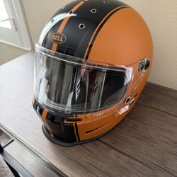 Bell Eliminator Adult Street Motorcycle Helmet - Rally Matte/Gloss Black/Orange / Large