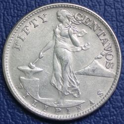 1944 US-Philippines 50c Silver Coin