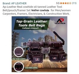 NEW LEATHER REAL COWHIDE OIL TANNED LEATHER TOOL BELT