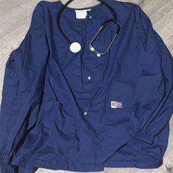 scrub zone navy size large 