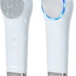 EZBASICS Facial Cleansing Brush face Scrubber Waterproof Face Scrub Brush for Men & Women Rechargeable Face Brushes for Facial Cleansing, Electric Sil
