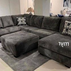 New/Ballinasloe Smoke Raf Sectional, Seccional, Couch//Delivery And Financing Options 
