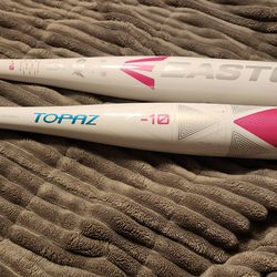 Easton Topaz Softball bats blue/pink/white