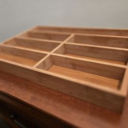 Bamboo drawer cutlery organizer