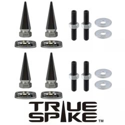 4 TRUE SPIKE SPIKED LICENSE PLATE FRAME BEAUTY WASHERS BOLTS HARDWARE KIT IN GUNMETAL 