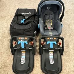 UPPAbaby Mesa Infant Car Seat with TWO Bases and Travel Bag.