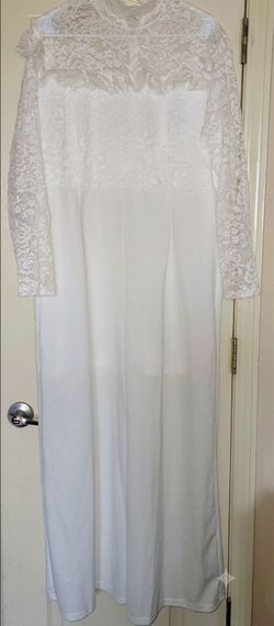 New Elegant White Lace Mock Neck Jumpsuit - Wide-Leg Evening Romper