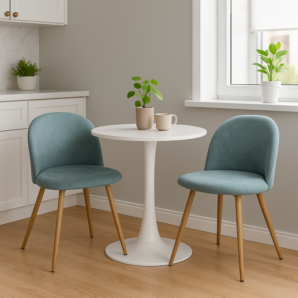 Homy Casa PUZ Modern Fabric Upholstered Dining Chairs with Metal Legs Set of 2 / 4 (Local PickUp)