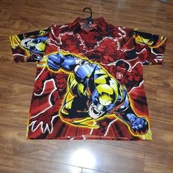 Y2K Officially Licensed Marvel Wolverine Button Up