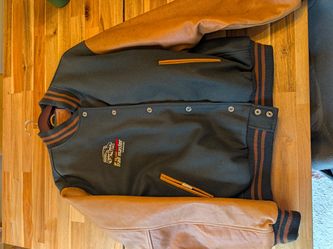 Vintage Golden Bear Wool & Leather Varsity Jacket - Trail Master, L, Made in USA