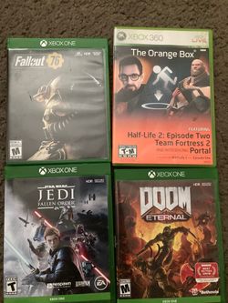 Xbox one games fallout 76, Jedi fallen order, doom eternal, OB360