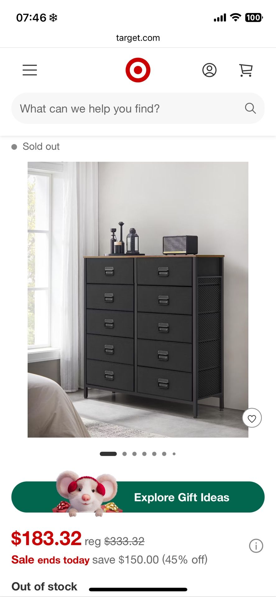 SONGMICS Dresser for Bedroom, Storage Organizer Unit with 10 Fabric Drawers, 10 drawers Brown and Black