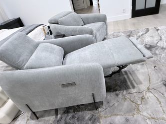 38” recliner gray chairs from city home