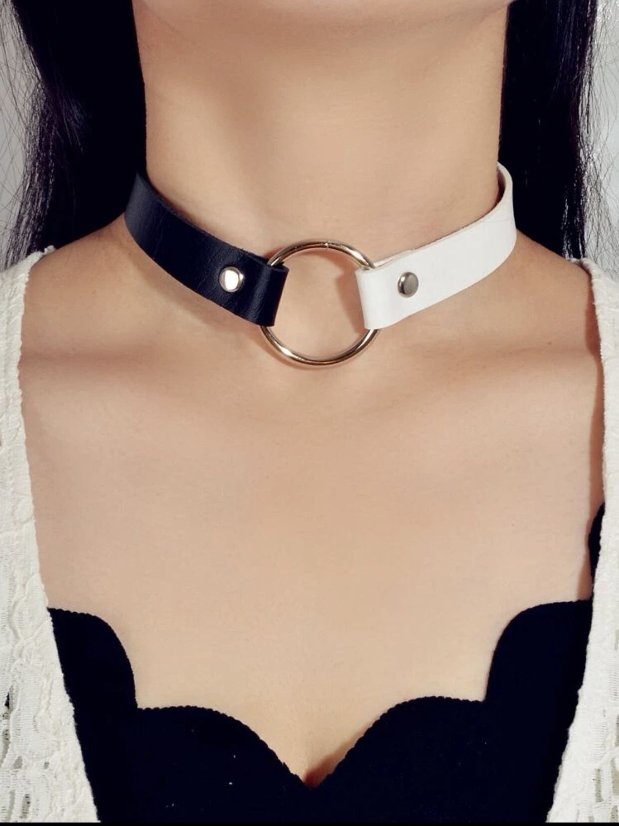 New Gorgeous Black PU Leather Style Necklace 