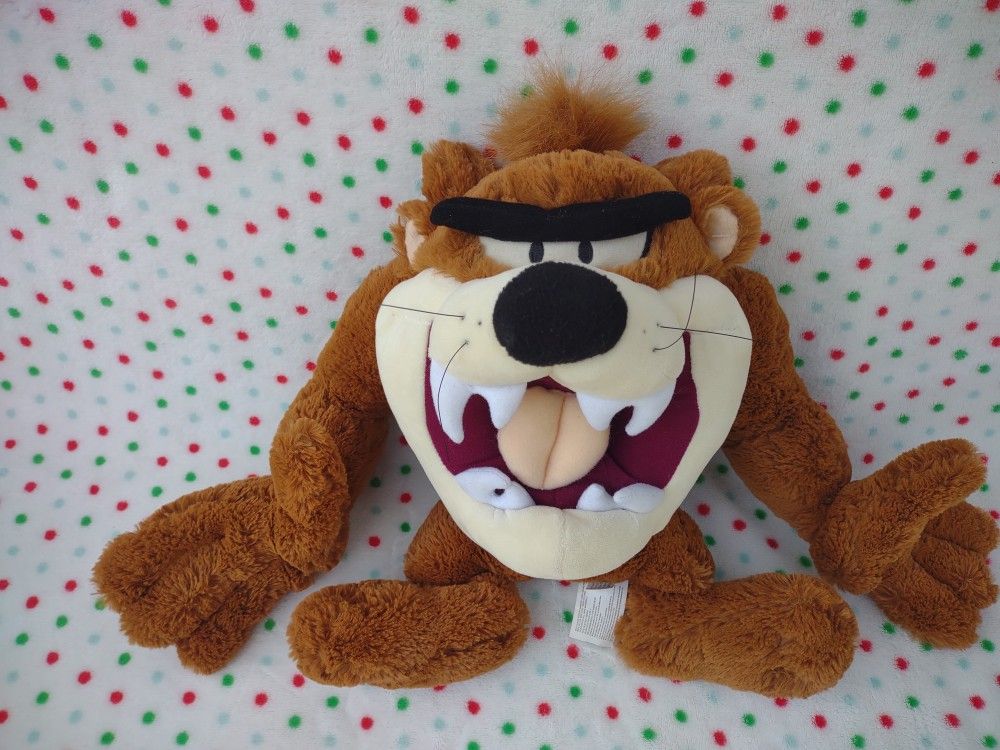 Six Flags Taz Soft Plush 2014 Looney Tunes Tasmanian Devil 16" Long