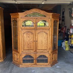 Solid Oak Corner Entertainment Center