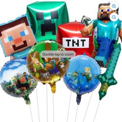 Minecraft Mylar Ballon Bouquet 