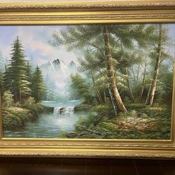 Big Scenic Painting With Nice Frame