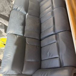 Reclining Electric Couch Sofa - Dark Navy Blue 