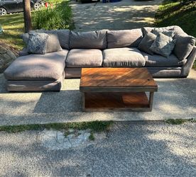 Cindy Crawford Home Oversized Gray Sectional Sofa