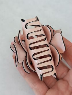 Large Hair Claw Clip Pink and Black