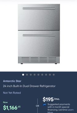 Antarctic Star 24 inch Built-In Dual Drawer Refrigerator
