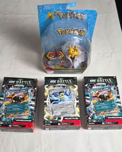 Pokemon Bundle Lot Sealed Houndoom ex Melmetal ex Decks + Pikachu TOMY Toy