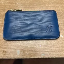 Louis Vuitton Eppy, Leather In Blue Coin, Zipper Keychain Pouch