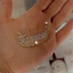 14k Gold Custom Name Pendant 