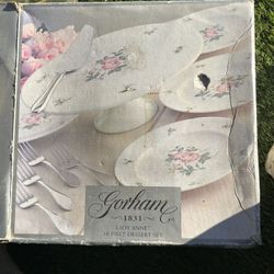 New, Never Used, Beautiful Gorham 1831 “Lady Anne” 10 Piece Dessert Set.