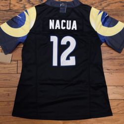 Woman’s Black Los Angeles Rams Puka Nacua new # 12 jersey 