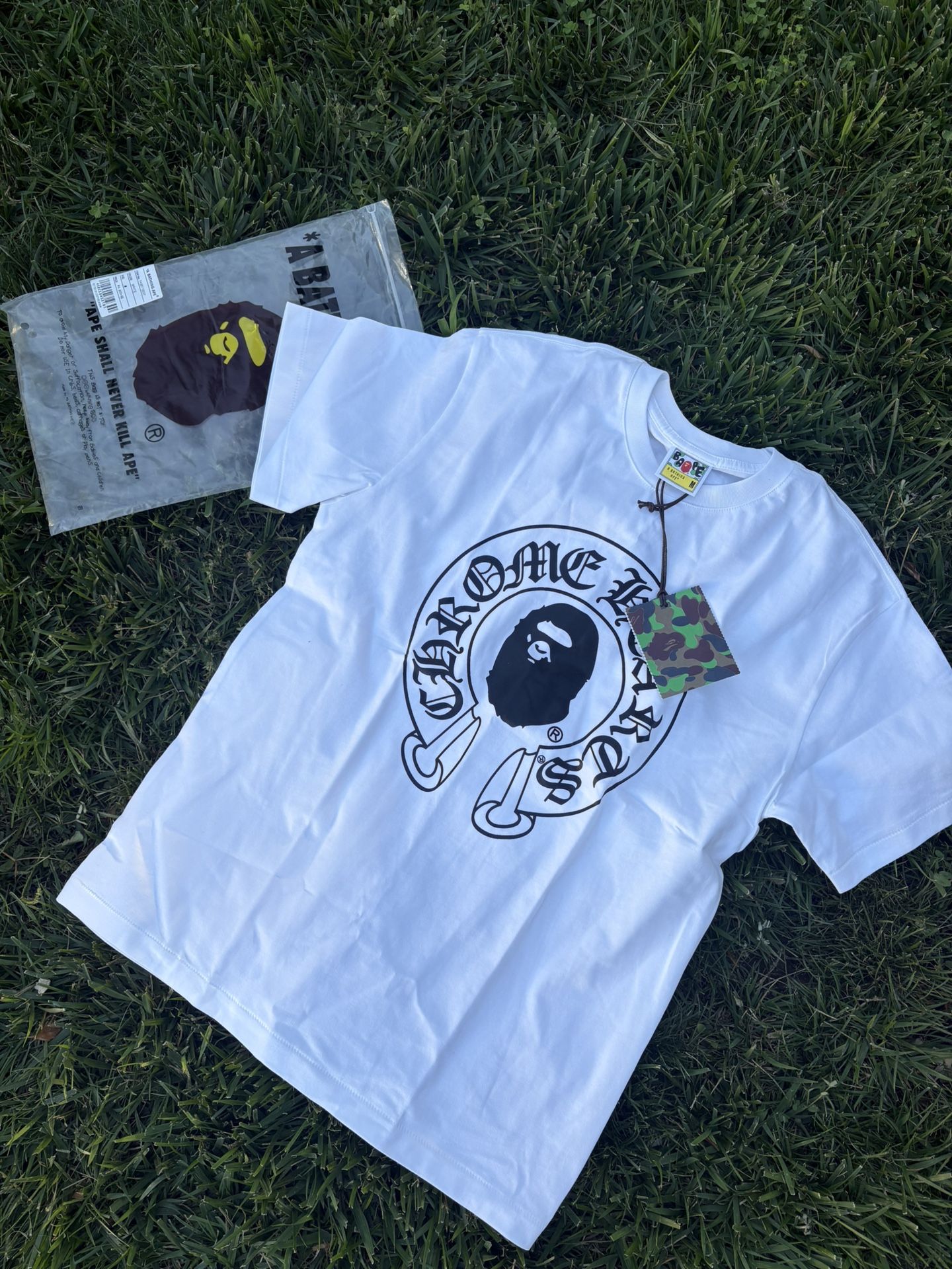 Chrome heart bape shirt Size M
