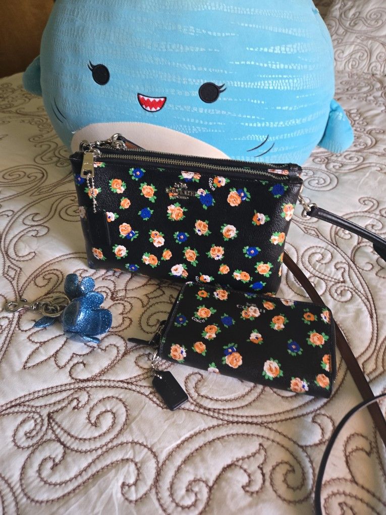 COACH PURSE , WALLET END KEYS CHAIN . ALL THA 3 PZ ARE ORIGINAL .USED 2 TIMES .