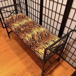 Vintage Wrought Iron Bench/ Settee