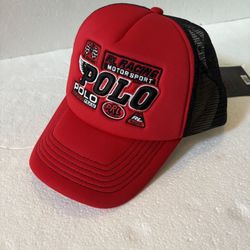 New With Tag Polo Ralph Lauren Racing Team Motor Sport Trucker Baseball Snapback Adjustable Hat