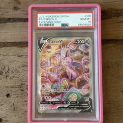 Pokemon 2021 Espeon V 180/203 Alt Art Evolving Skies GEM MINT PSA 10
