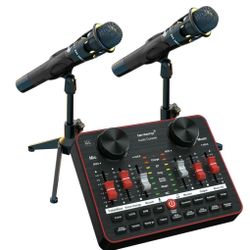 🎤 Tenlamp E300 Dual Microphone Audio Mixer Bundle 🎶
